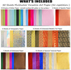 A4 Glitter Embossed Metallic Foil Paper Pack - 50 Sheets Assorted Colors   Desig
