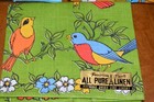 Vtg All Pure Linen Kitchen Tea Towel  3  Nwt Parisian Prints Bright Colors Fruit
