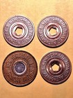 New York City Transit Authority Bronze One Fare Tokens  lot Of 4 