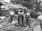  Railroad Locomotive Train Wreck  9  Original B w 8  X 10  Photos Vtg 1940 