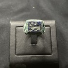 Ancient Roman Style Bronze Lapis Lazuli Intaglio Stone Ring With Rare Patina 