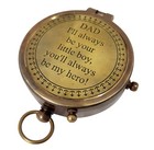 Vintage Brass Compass With Engraved Quote     Nautical Magnetic Compass With Le   