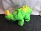 Vintage 1992 Fisher Price Puffalump Dino Roars Green Triceratops Dinosaur Plush
