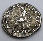 98-117 Ad Roman Empire Trajan Ar Denarius 3 42g Fortuna Seated Vf Ancient Silver