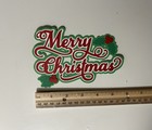 Merry Christmas Scrapbook Title Handmade Paper Pieced Die Cut