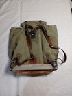 Vintage Post Wwii Swiss Army Military Rucksack - Authentic Salt   Pepper Canvas