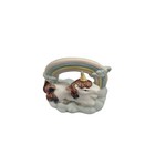 Vintage 1960s Hand Painted Porcelain Unicorn Figurine W  Rainbow And Clouds