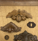 Victorian 1880 Wood Dresser Pull Escutcheon Display Plaque Samples Antique