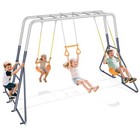 Metal Swing Set For Kids Outdoor Backyard Playground Set Easy Install All-in-1