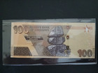 Zimbabwe 100 Dollars Banknote Unc World Paper Money W  Zimbabwe Flag Card