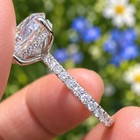3 4ctw Oval Cut Certified Moissanite Women Engagement Ring 14k White Gold Plated