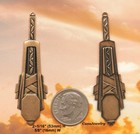  0184 Antiqued Brass Long Art Deco Drop W top Hang Ring - 2 Pcs