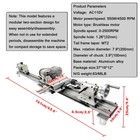 Snooker Cue Repair Lathe 550w Mt2 Taper 110v 1 26   Spindle Bore 0-2500 Rpm