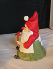 Elf Gnome Santa Music Box Figurine Toyland 6  Cone Shape Ceramic Korea Vintage