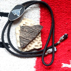 Vintage Horse Head Bolo Southwestern Sterling Silver Snowflake Obsidian Tips