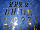 Vintage Set Of 34 Brass Clock Numbers Mixed Assortment