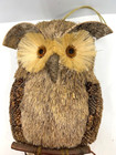 Vintage Large 20  Hand-made Owl - Tree Bark  Straw  Pine Cones Etc  - Euc