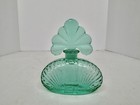 Vintage Art Deco Uranium Blue Glass Perfume Bottle W stopper Vanity Japan