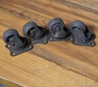  4  Vintage Cast Iron Swivel Plate Wheel Casters 3 Match All Wheels 1  Across