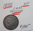 1835 Gorgeous Early Half Cent 100  Original Cocolate Brown                          