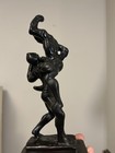 Muay Thai Kick Boxing Statue 2 Fighters  Martial Arts Sculpture