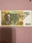 Vintage 1973-1979 Australia  50 Paper Banknote Waa Prefix     Florey   Ross Design