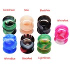 2pcs Thin Silicone Ear Plug Ear Tunnels Plugs Gauges Jewelry Earlets Flesh Gauge