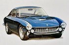 Ferrari 250 Gt Berlinetta Lusso Watercolor Art Print Dominique Obeniche