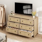 Rattan Dresser With 6 Drawers  wide Closet Dressers Chest Of Drawers For Bedroom