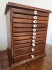 Vintage Tabletop Spool Cabinet Or Jewelry Cabinet