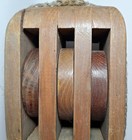 Vintage Wooden Triple Block Pulley 8  - Boating Maritime Nautical  Free Shipping