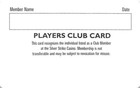 Silver Strike Casino Montana - Sample Slot Card With No Barcode