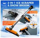Comoware Telescoping 2-in-1 Snow Broom   Ice Scraper     32 5  No-scratch Foam New