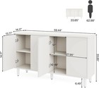 Buffet Cabinet Sideboard With Storage  59 4-inch White Storage Cabinet Modern