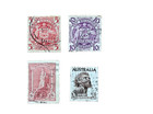 Mixed Vintage Used Australian Stamps 5   10 Shillings   Free Uk Postage