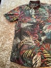 O neill Short Sleeve Shirt Black Modern Fit Tropical Floral Print Mens Size M