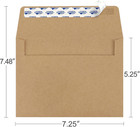 5x7 Envelopes For Invitation 100 Qty A7 Envelopes Self Seal Brown  Kraft Paper E