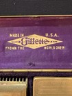 Antique Gillette Gold Tone Safety Razor Set W original Case   Razor Blade