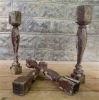 4 Vintage Brown Wood Balusters  Reclaimed Spindles  Architectural Salvage  K