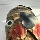 Vintage Hand Carved Coconut Pirate Head W  Shell Eye Mid Century Tiki Bar Decor