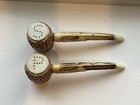 Vintage Salt And Pepper Shakers Pipes Faux Antler Stag Horn Souvenir Estes Park