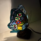 Vintage Butterfly Stained Glass Tiffany Style Table Accent Lamp Night Light 9   