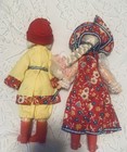 Vintage Set Of 2 Russian Dolls In Ethnic Dress 1970 s Ussr Russia 