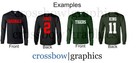 Custom Long Sleeve T-shirt Jersey Personalized Name Number Football Softball New