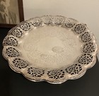 Lovely Antique German F w  Quist Silverplate Footed Dish Bowl Plate Pierced Rim