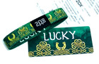 Zox   lucky    Silver Single Med Wristband W card Nip Shamrocks   Horseshoes