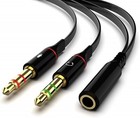 Headphone Splitter Adapter  3 5mm Mic Cable For Computer  Headset 3 5mm Femal   