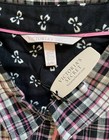 Victoria s Secret Women s Cotton Plaid 2-pc Pajama Set L Black Pink