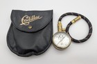 Vintage Cadillac Brass Tire Pressure Gauge 0-60 Psi W  Braided Hose   Snap Case