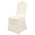 Ivory Ruched Fitted Spandex Banquet Chair Cover Party Events Home Decorations